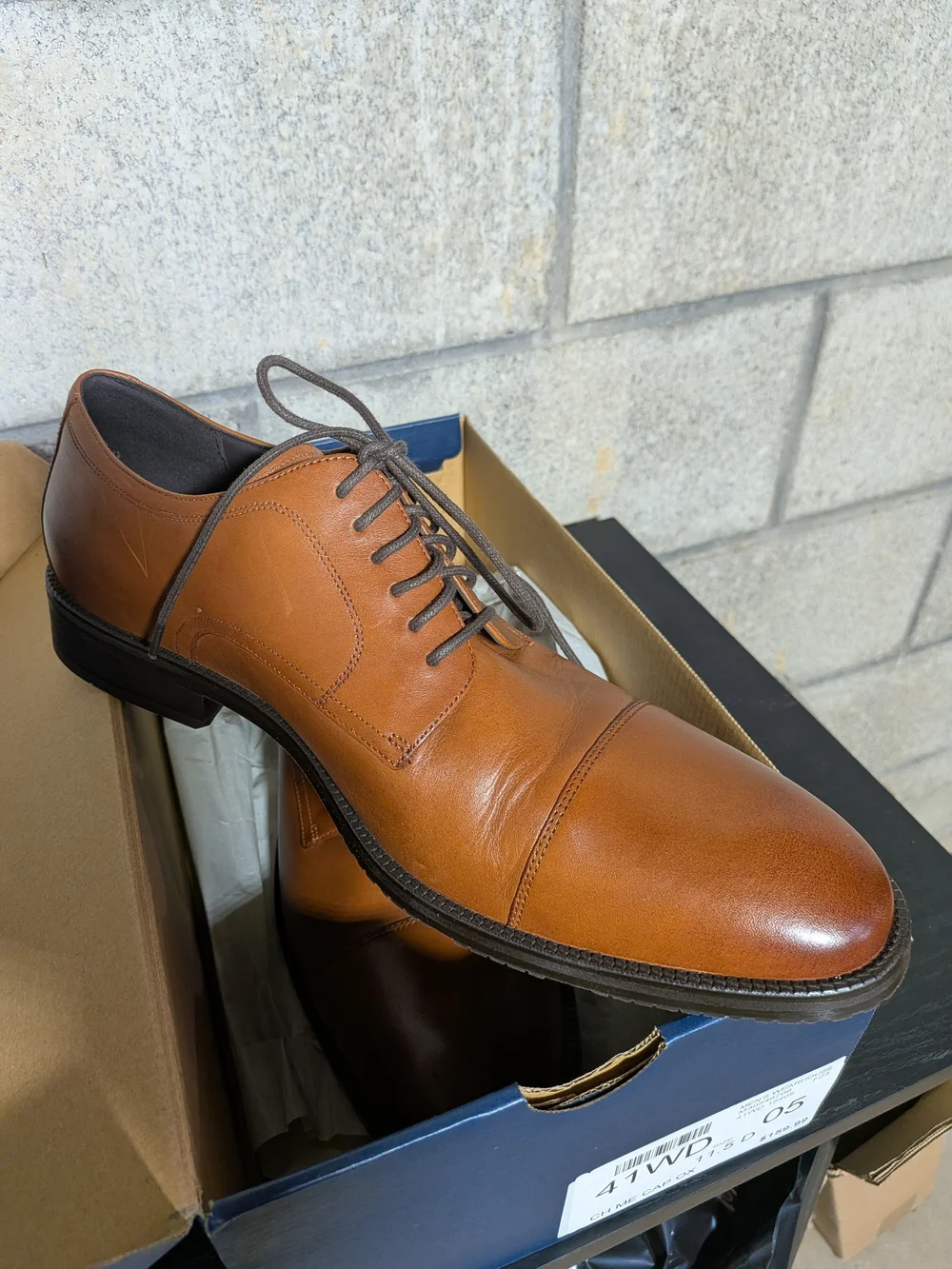 Cole Haan Men's Cap-Toe Oxford Leather Dress Shoe - Tan